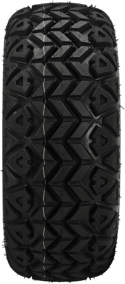 RM Cart - 12 Casino Black/Machined on 20x10-12 Black Trail Tires (Set of 4), Fits Yamaha carts, Golf Cart Tires and Wheels Combo, Can be Used on Lawn Mowers and ATVs