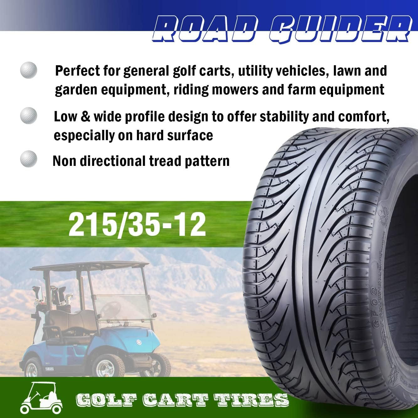 ROADGUIDER 215/35-12 Golf Cart ATV Tires 4 Ply 215/35x12 14004