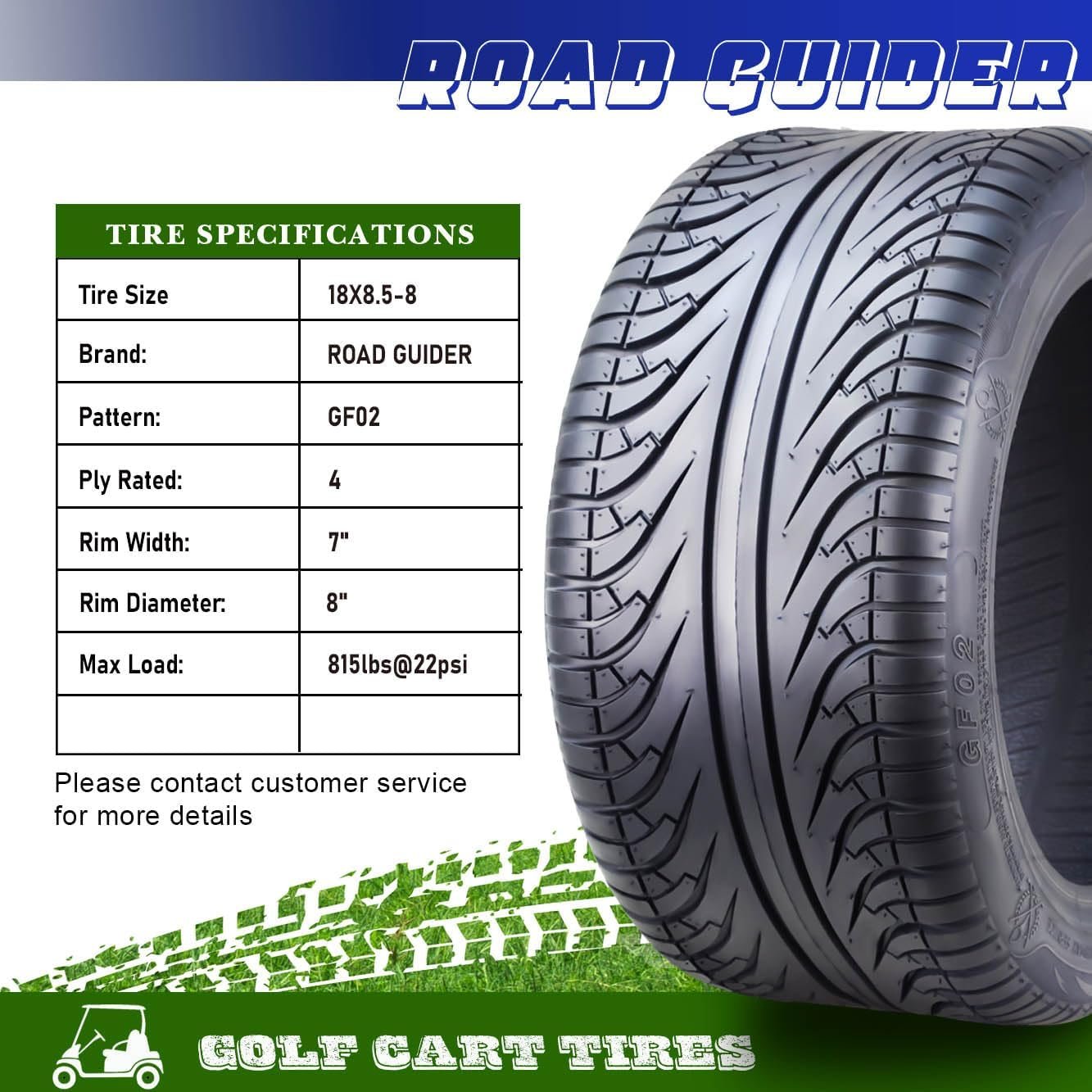 ROADGUIDER 215/35-12 Golf Cart ATV Tires 4 Ply 215/35x12 14004
