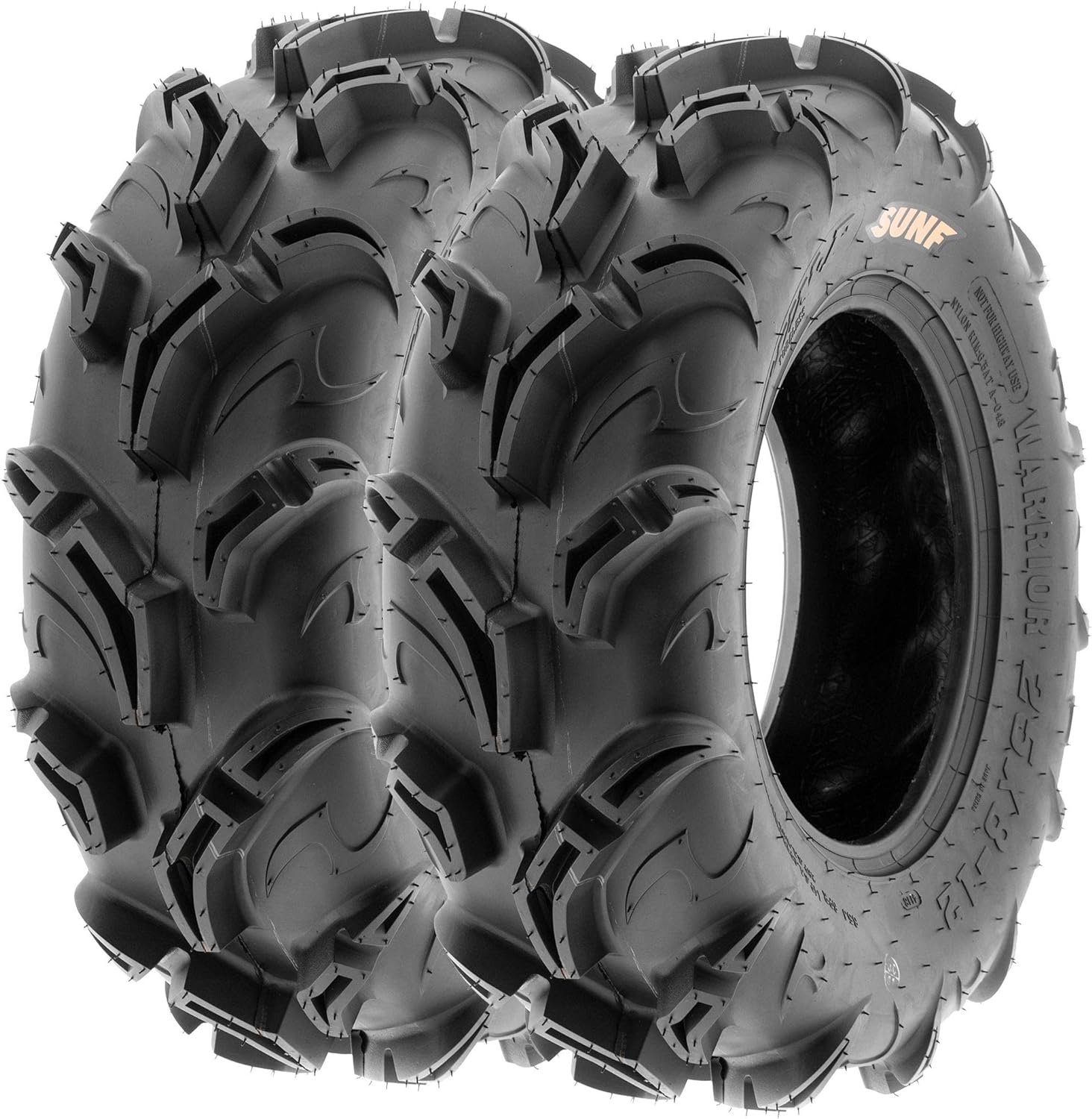 Set of 4 SunF ATV Mud Trail Tires 25x8-12 and 25x10-12, 6 Ply A048