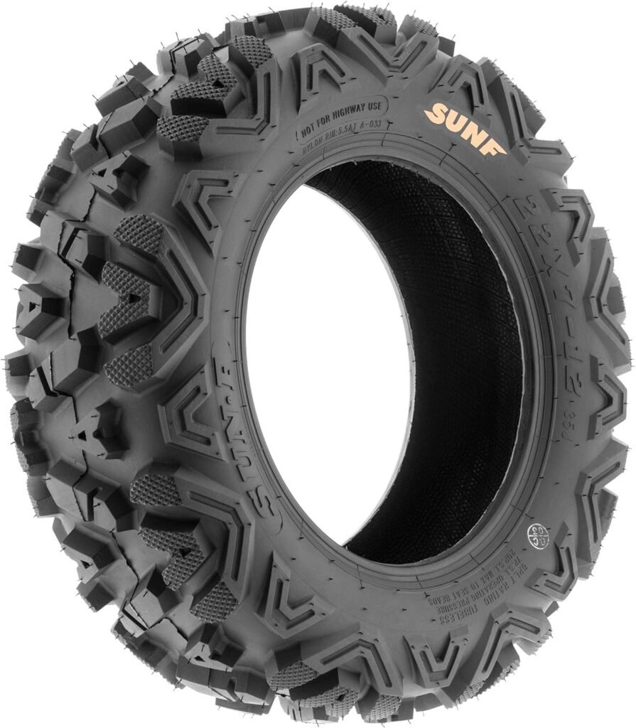 Set of 4 SunF 25x8-12 25x10-12 ATV UTV Tires 6 PR Tubeless A033 POWER I [Bundle] - TWO 25x8x12 Front  TWO 25x10x12 Rear