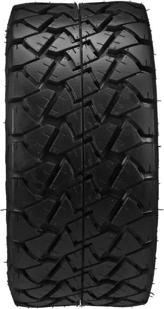 RM Cart - 12 Ninja Matte Black on 22x10-12 Trail Fox A/T Tires (Set of 4), Fits Yamaha carts, Golf Cart Tires and Wheels Combo, Can be Used on Lawn Mowers and ATVs